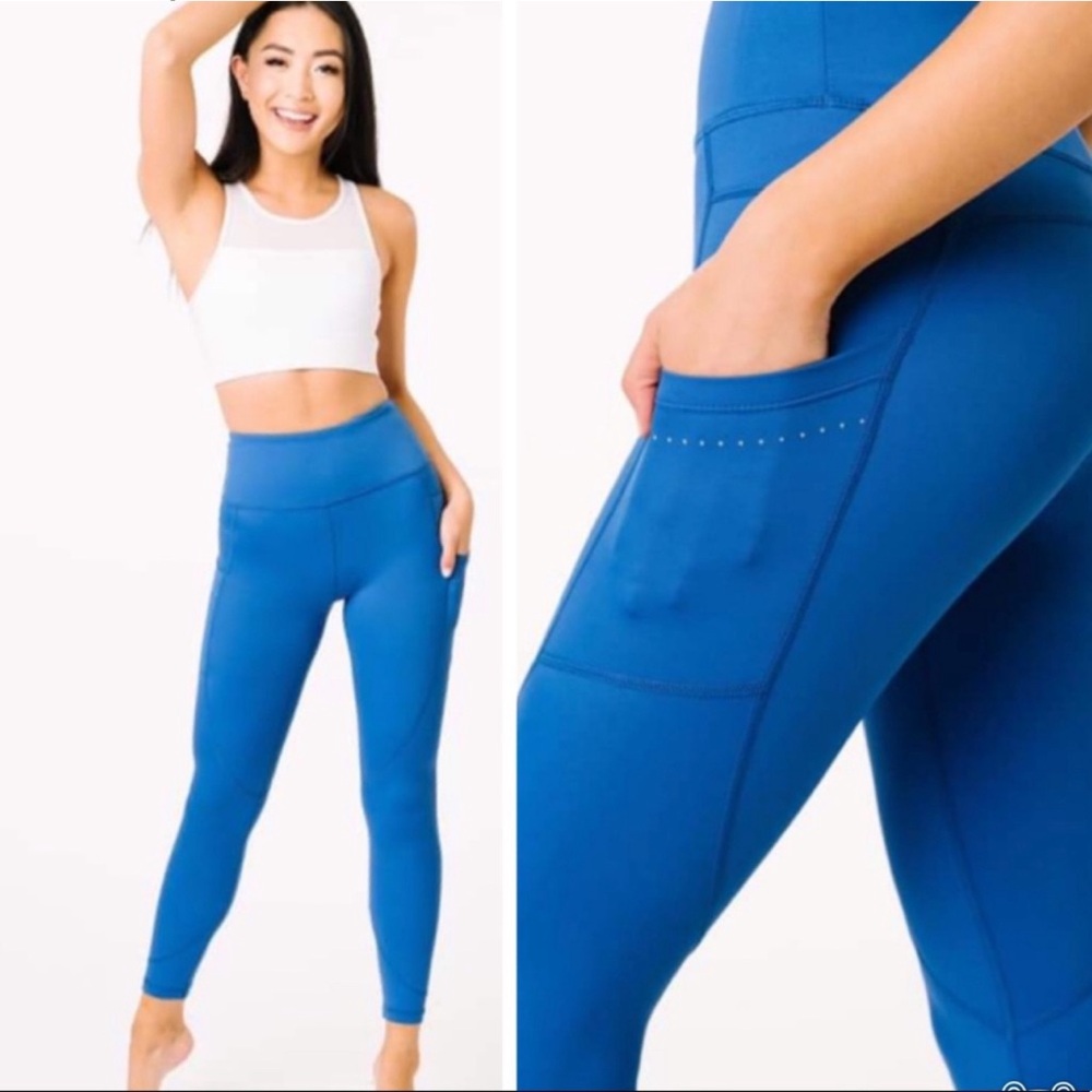 ZYIA *NWOT* Size 12 Light ‘N Tight 7/8 hi-rise leggings in royal blue